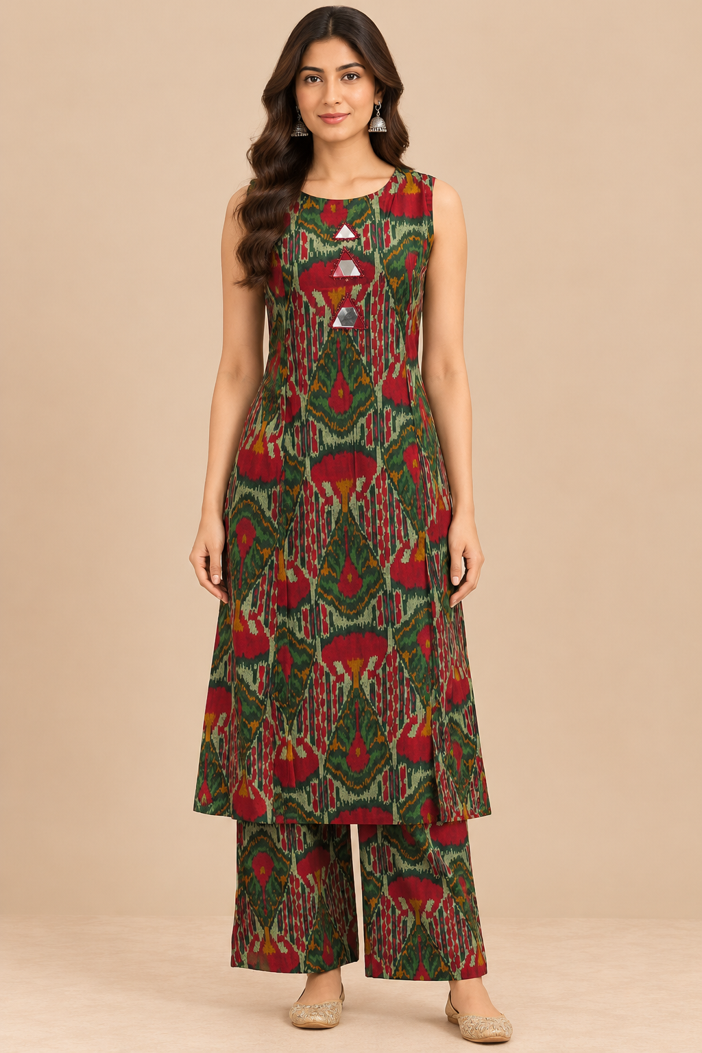 Multicolour Printed Kurta Pant Set