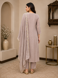 anarkali dress Cream Tissue Suit With Delicate Resham Embroidery Relaxed fit Buy White Anarkali Suits For