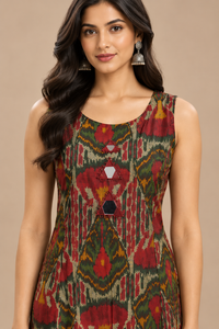 Multicolour Printed Kurta Pant Set