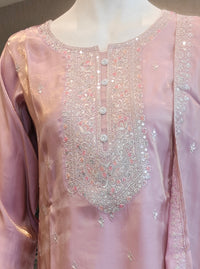 Blush Pink Soft Silk Embroidered Kurta Set with Dupatta
