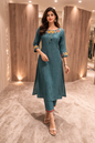 Women's Embroidered Rayon Kurta Pant Set