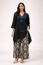 Women's Cotton Satin Asymmetrical Kurta Palazzo Set