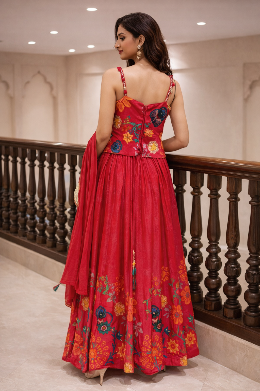 dupatta dress Indo Western With Navy Velvet Indowestern With Dupatta-G3-MIW8138 Dry Clean Taarika Crush Silk Long Gown