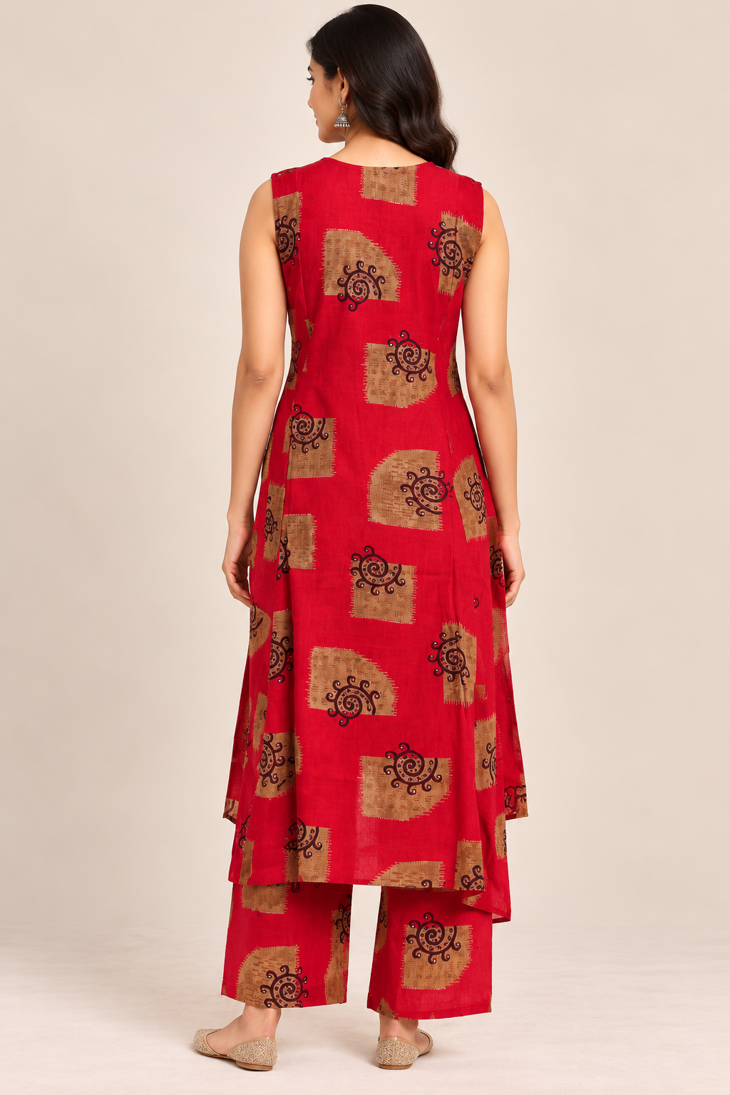 R46188 Red Kurti back view