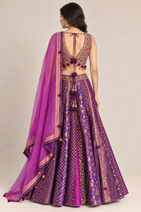 R46575 Violet Lehengas back view