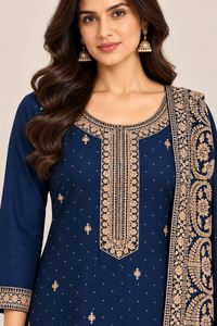 R46732 Midnight Blue Straight Cut close-up