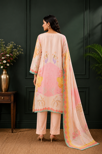 Women's Floral Print Soft Silk Kurta Pant Set with Dupatta