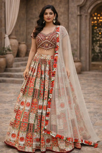 Multicolor Printed Ethnic Lehenga Set