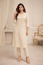 Women's Linen Cotton Embroidered Kurta Pant Set