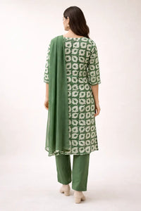 Green Printed Kurta Set with Dupatta