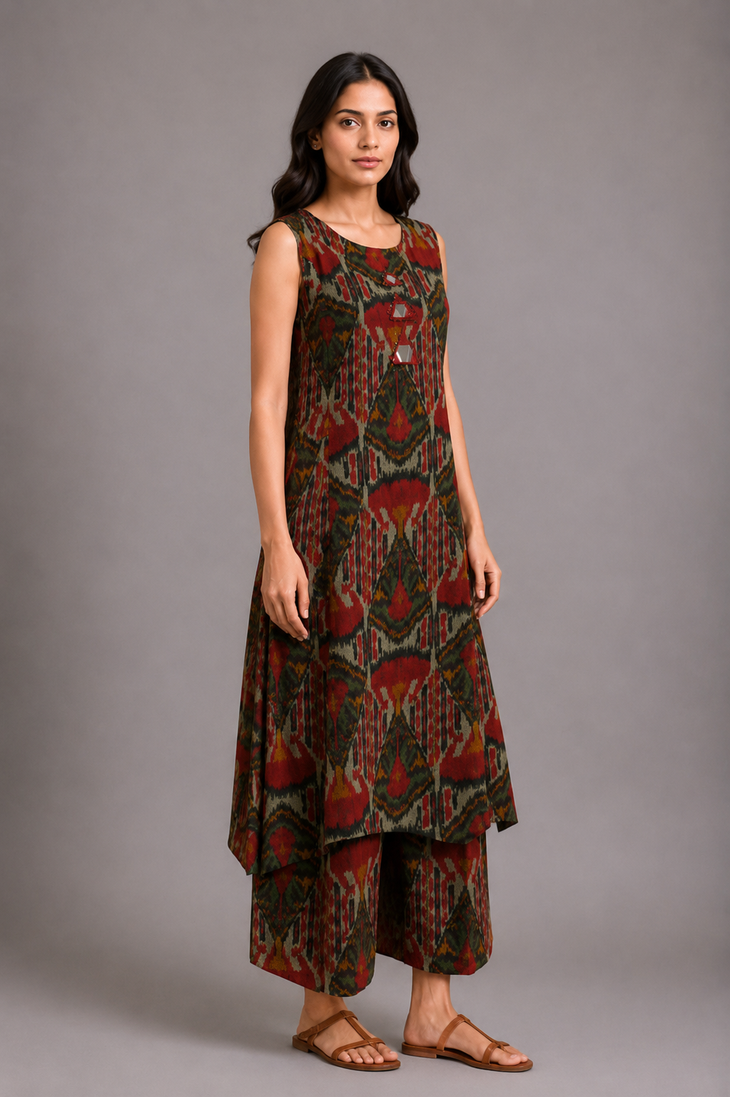 Multicolor Printed Kurta Palazzo Set