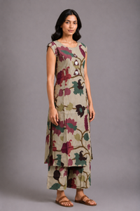 Multicolor Floral Printed Kurta Palazzo Set