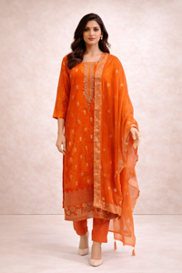 Orange Silk Straight Cut